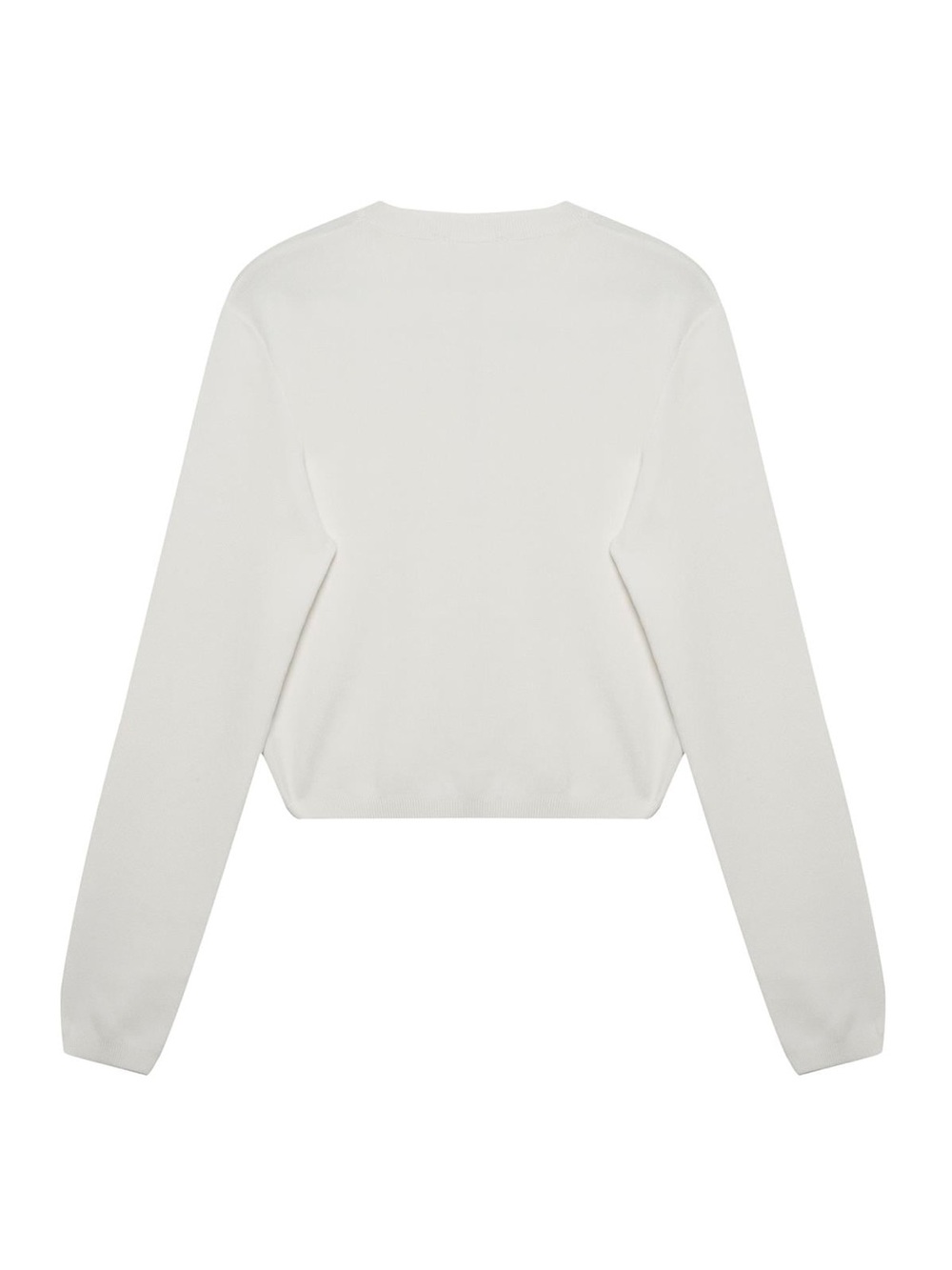 BEAUTY OMELETTE Off-White Teardrop-neckline Crop Top - Picture 7 of 9
